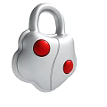 Modern Silver Padlock With Two Red Round Buttons And Unique Stylish Design 3d model
