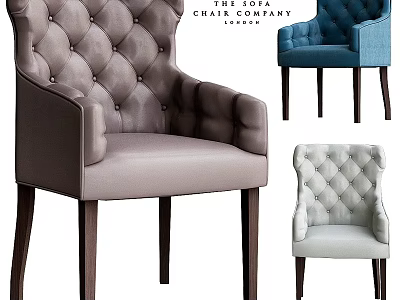 Stylish Tufted Stools Featuring Armrests Wooden Legs And Various Colors In Elegant Design 3d model