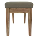 Modern Light Gray Upholstered Bench With Tufted Design And Wooden Legs