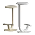 Modern Bar Stools With Light Wooden Seats And Black Metal Frames Featuring Footrests