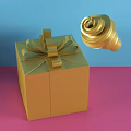 Commercial Equipment Featuring Gold Gift Box Bow And Spiral Component Design