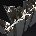 Modern Luxurious Chandelier Design With Geometric Shapes And Metallic Finish