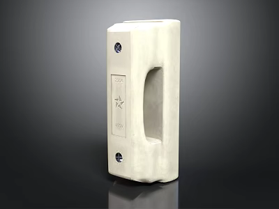 White Rectangular Electronic Appliance With Smooth Surface Control Button And Screw Holes 3d model