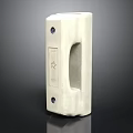 White Rectangular Electronic Appliance With Smooth Surface Control Button And Screw Holes