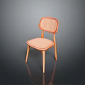 Minimalist Light Wood Single Chair Featuring Woven Back And Seat Design
