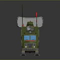 Green Military Vehicle With Radar System Red Star Insignia Antenna And Solar Panels
