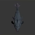 3D Mythical Creature Model With Open Mouth Sharp Teeth Tongue And Furry Skin