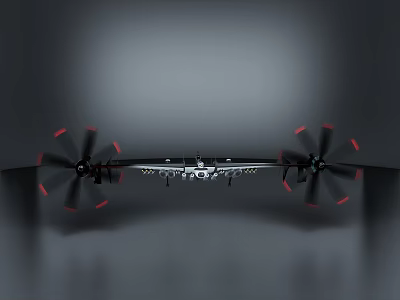 Modern Multi Rotor Drone With Red Blades And Streamlined Aerodynamic Body 3d model