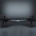 Modern Multi Rotor Drone With Red Blades And Streamlined Aerodynamic Body 3d model