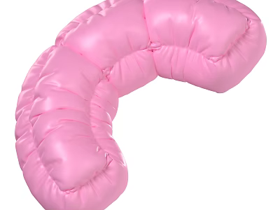 Soft Pink Curved Inflated Balloon with Wrinkled Surface and Unique Design 3d model