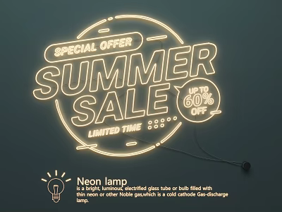 Neon advertising words graffiti luminous words 3d model