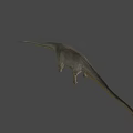 Sauropod Dinosaur 3D Rendering With Long Neck Long Tail And Gray Background 3d model