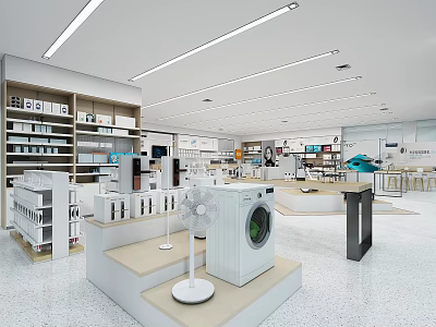 Digital Store Interior With Electronics Display And Bright Layout 3d model