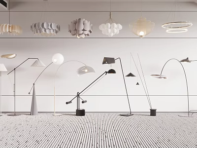 Modern Lighting Combinations with Pendant Lights Floor Lamps and Minimalist Design 3d model