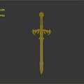 Silver Decorative Sword with Ornate Hilt Spherical Pommel and Slender Blade as Medieval Fantasy Weapon
