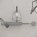 Modern Wall Lights With Glass Bell Shade And Black Metal Bracket Mounted On White Wall