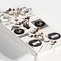 Modern Tableware Dinner Plate Combination Cup Tablecloth 3d model