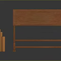 Wooden Drafting Table With Sturdy Frame And Rolled Scrolls For Art Studio
