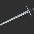 Medieval Style Sword With Silver Sharp Blade And Wooden Handle Design