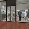 Modern Clothing Store Window Display With Mannequins Clothing Racks And Bright Lighting