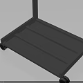 Practical Rolling Household Storage Rack With Red Rollers Black Frame And Bottom Shelf