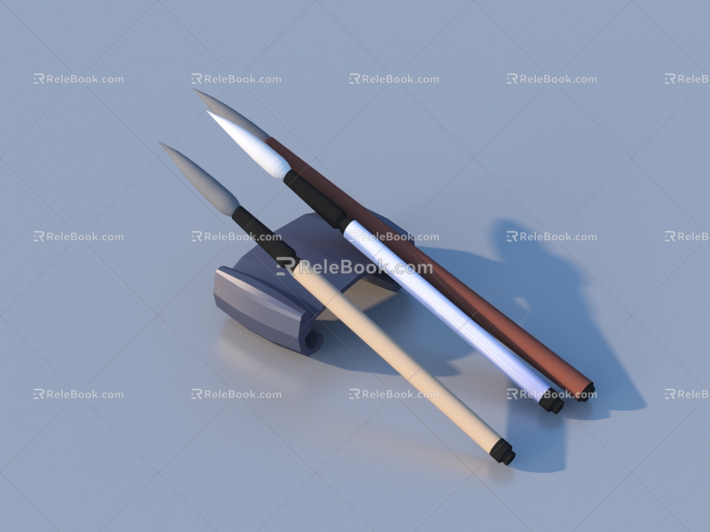 Brush stationery sketch 3d model