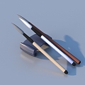 Brush stationery sketch 3d model