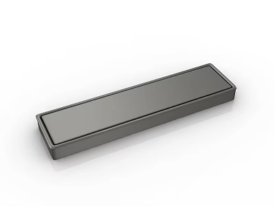 Black Rectangular Metal Handle With Smooth Surface For Furniture And Cabinets 3d model
