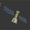 Satellite With Blue Solar Panels White Main Body And Antenna Design