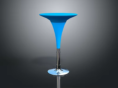 Modern Blue Bar Table With Sleek Design And Metallic Base 3d model