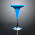 Modern Blue Bar Table With Sleek Design And Metallic Base