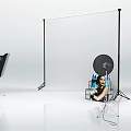 Professional Commercial Photography Equipment With Tripod Camera Softbox And Reflector Setup
