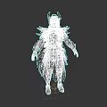 Game Movie Character in Red Black Battle Armor with Spiked Helmet and Wings