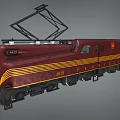 Maroon And Yellow Striped Electric Train Featuring Pantograph And Number 4023