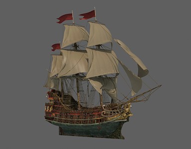 European Ship Warship 3d model