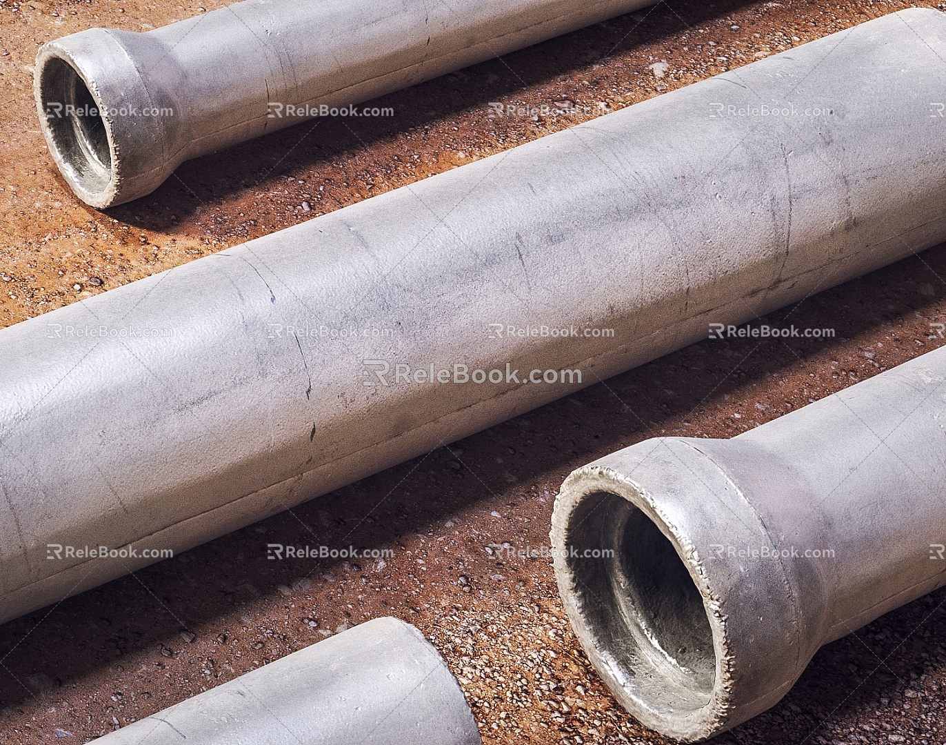 Drainage pipeline cement pipeline cement pipeline construction site building materials pipeline sewer sewer pipeline 3d model