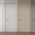 Modern Swing Doors With Various Colors Wooden Finishes And Metal Handles