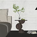 Side Table Decoration Coffee Table Round Table Sofa Side Table Floor Lamp Fabric Sofa 3d model