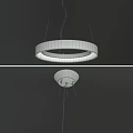 Modern Minimalist Metal Pendant Light With Circular Frame And Hanging Cables