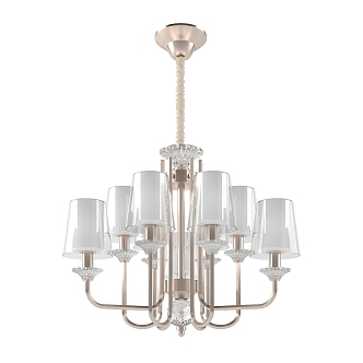 Chandelier Stainless Steel Living Room Chandelier Light Luxury Glass Chandelier Simple Atmospheric Dining Room Lamp High-end Bedroom Creative Lamps 3d model