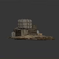 Modern Farm Storage Setup With Hay Bales Bundled Packages Wooden Crate And Broom