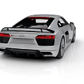 Silver Audi Sports Car With Sleek Aerodynamic Body And Alloy Wheels