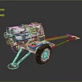 Camouflage Military Multiple Launch Rocket Weapon with Trailer Mounted Launch Tubes and Wheeled Design