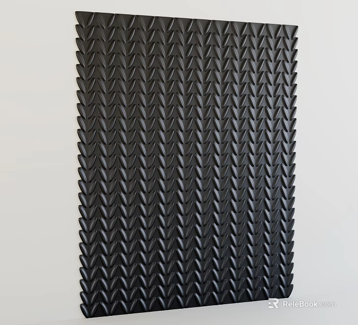 Black Chevron Patterned Wall With Unique Modern Decorative Texture Design 3d model 