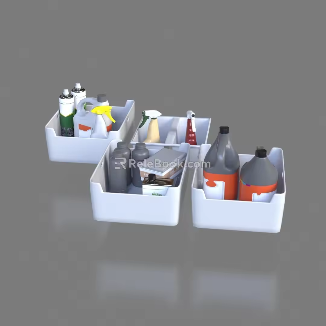 Storage Basket Grocery Basket Storage Box Grocery Box Storage Box Storage Basket Bottles Jars 3d model
