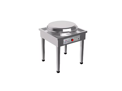 Stainless Steel Electric Griddle With Stand And Control Panel Knob Indicator Light 3d model