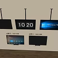 Various TV Screens With 1446X888 Size Displaying Windows 10 And Digital Time
