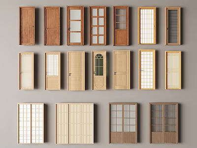Indoor Single Door Japanese Type Single Door Swing Door Japanese Type Sliding Door Sliding Door Sliding Door 3d model