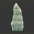 Artistic Wooden Stone Sculpture With Intricate Spiral Patterns And Carved Design Details