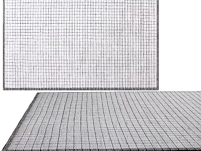 Modern Square Rug With Grid Pattern And Neutral Color For Home Decor Use 3d model